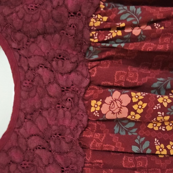 Matilda Jane Just Imagine Emmaline Girls Maroon Floral Dress Sz 10 - Picture 3 of 6